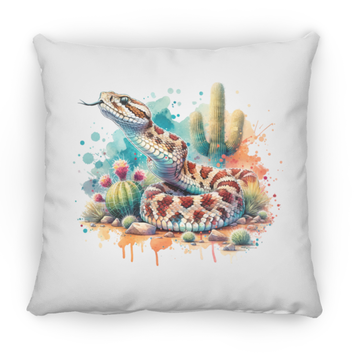 Rattlesnake Scenting the Air - Throw Pillows