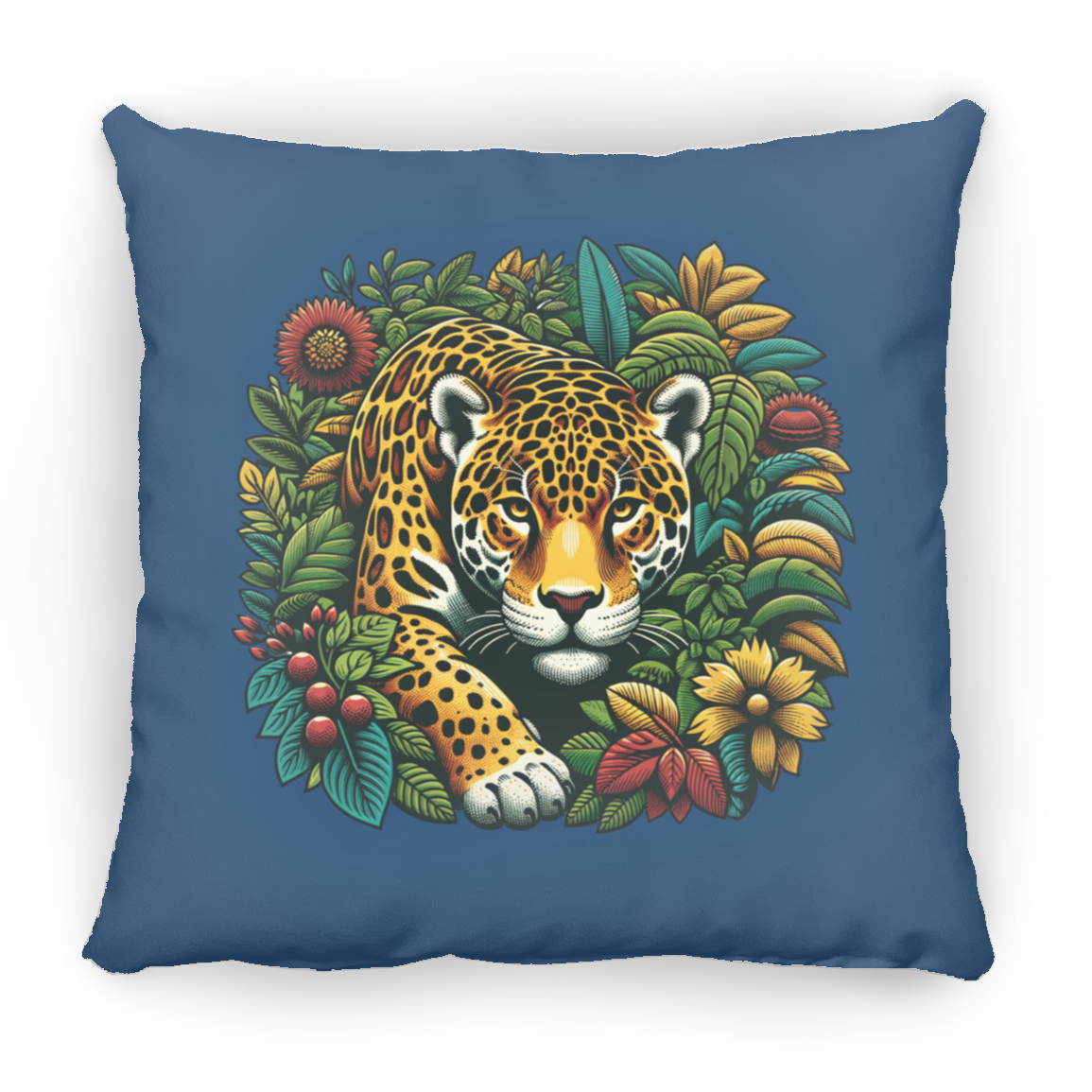 Jaguar in Bushes - Throw Pillows