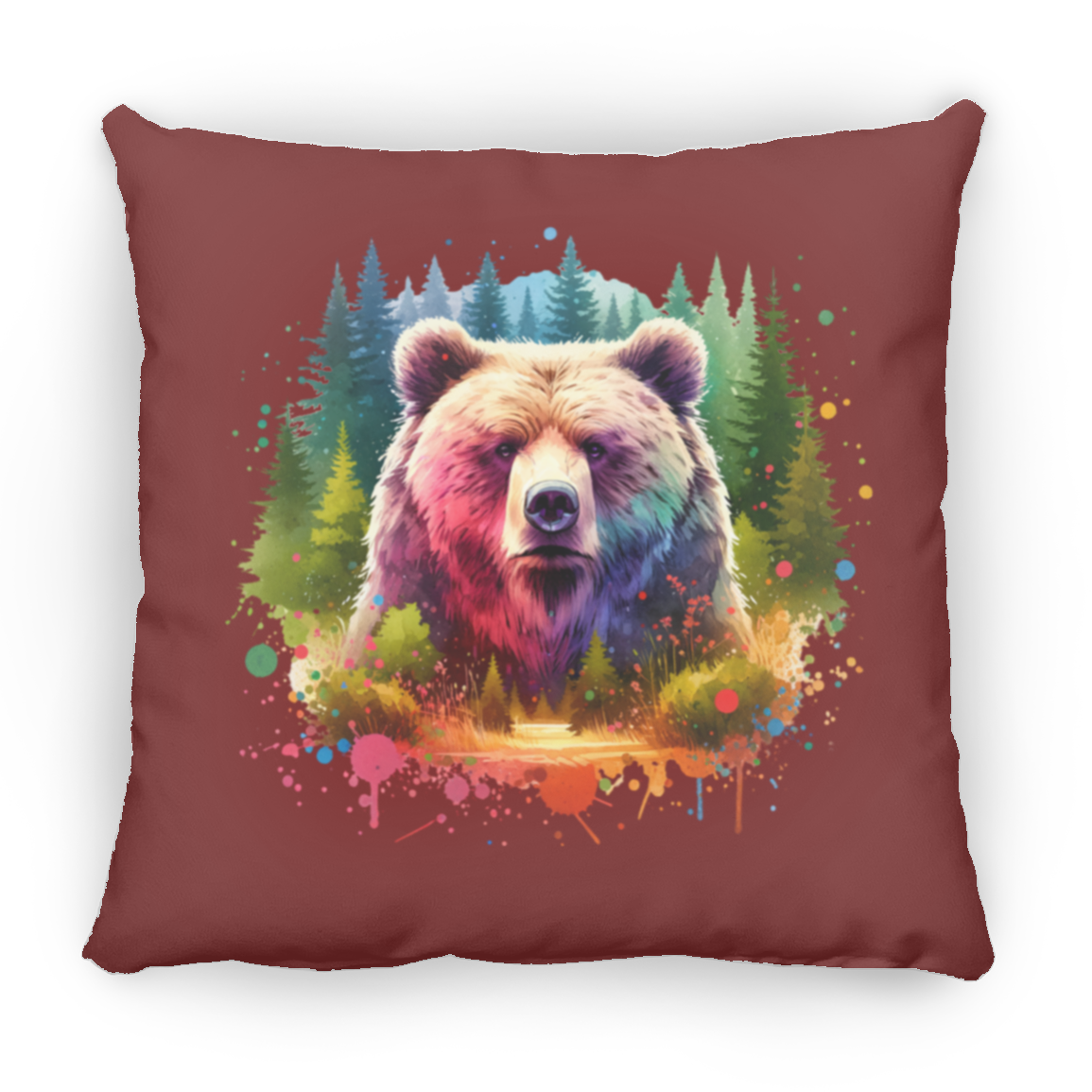 Grizzly Bear Portrait - Throw Pillows