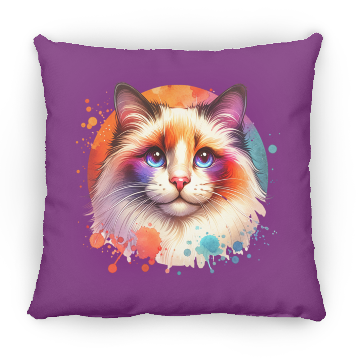 Longhair Tortie Point Cat - Throw Pillows