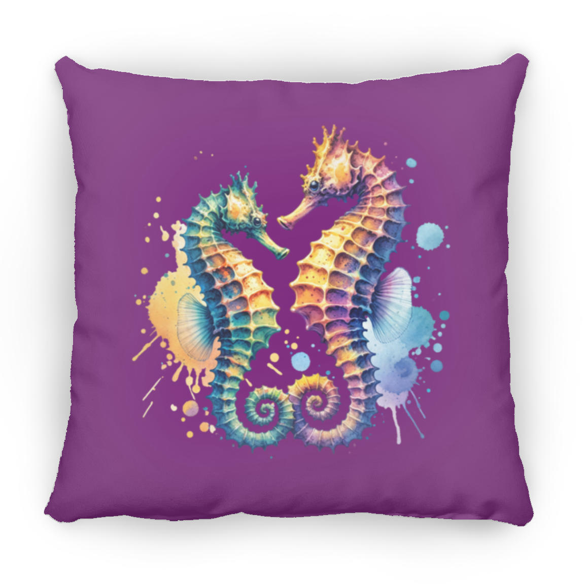 Watercolor Seahorses - Throw Pillows