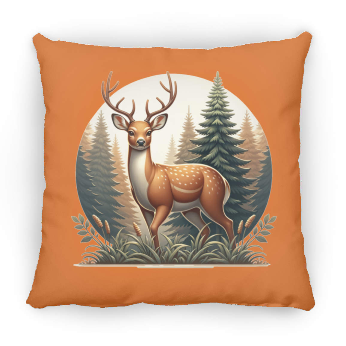 Buck in Forest - Throw Pillows
