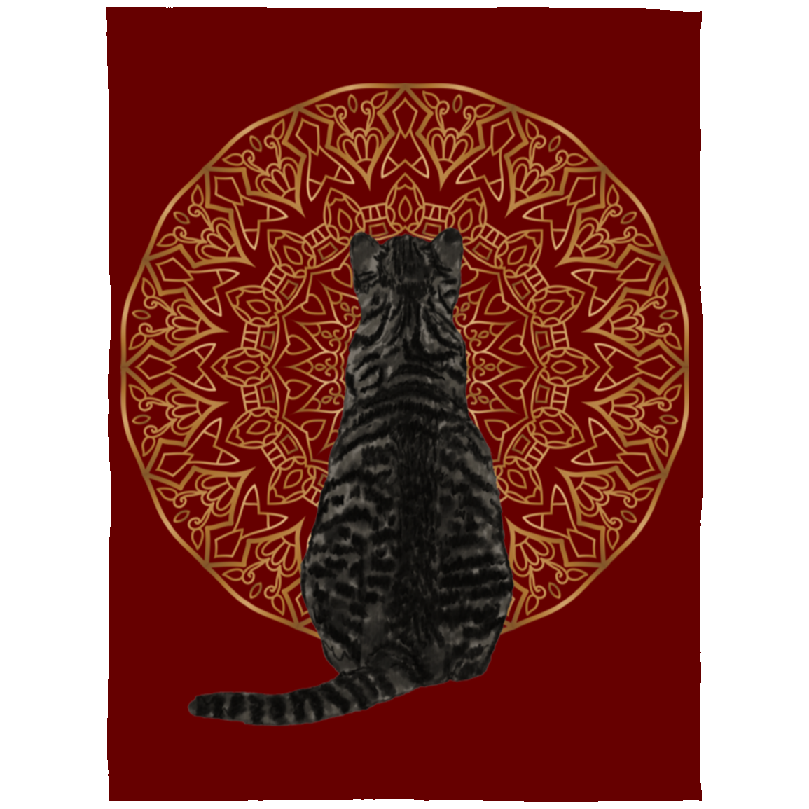 Zen Cat - American Shorthair Dark Grey Fleece Blankets