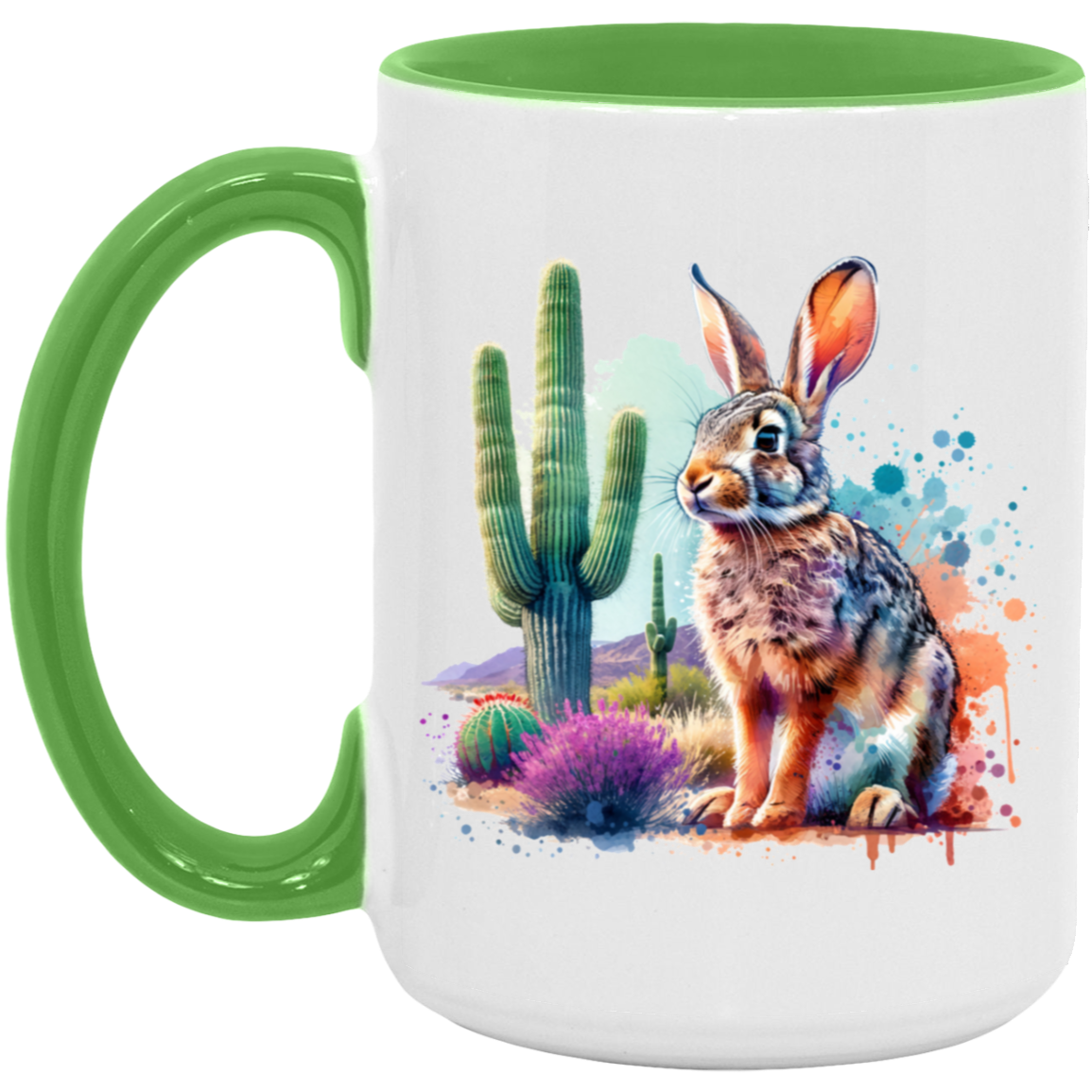 Jackrabbit with Saguaro - Mugs