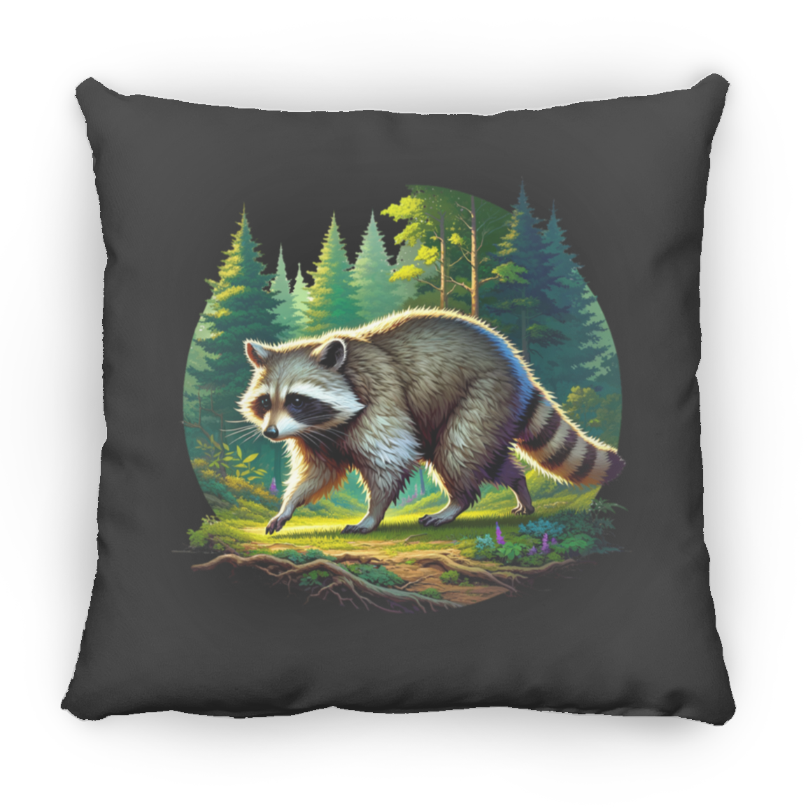 Walking Raccoon - Throw Pillows