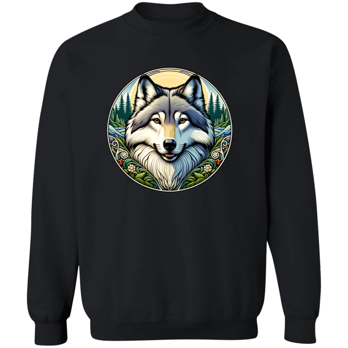 Wolf Portrait, Art Nouveau Style - T-shirts, Hoodies and Sweatshirts