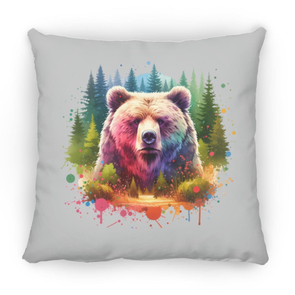 Grizzly Bear Portrait - Throw Pillows