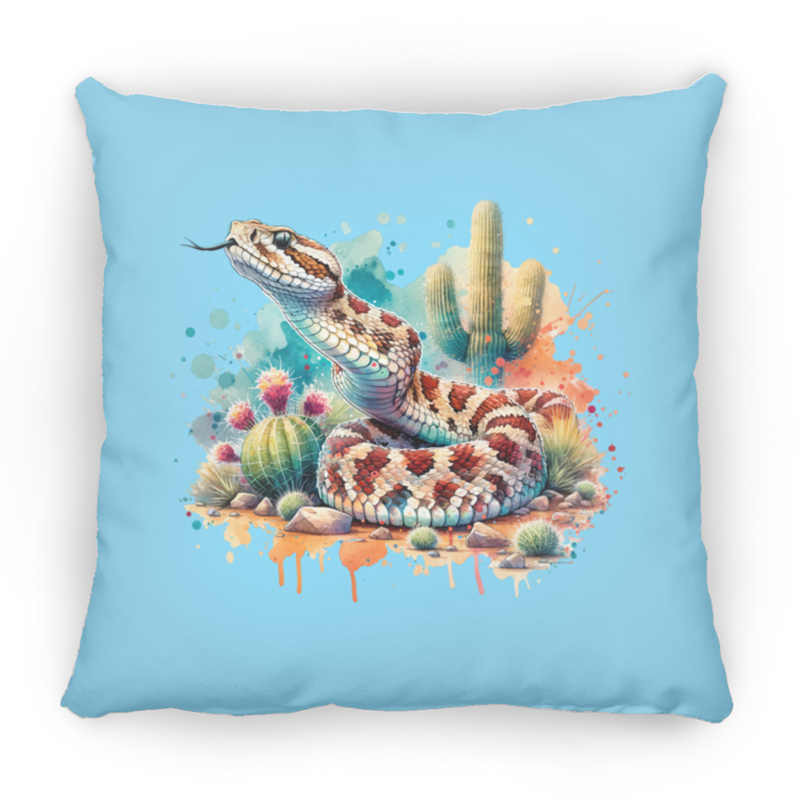 Rattlesnake Scenting the Air - Throw Pillows