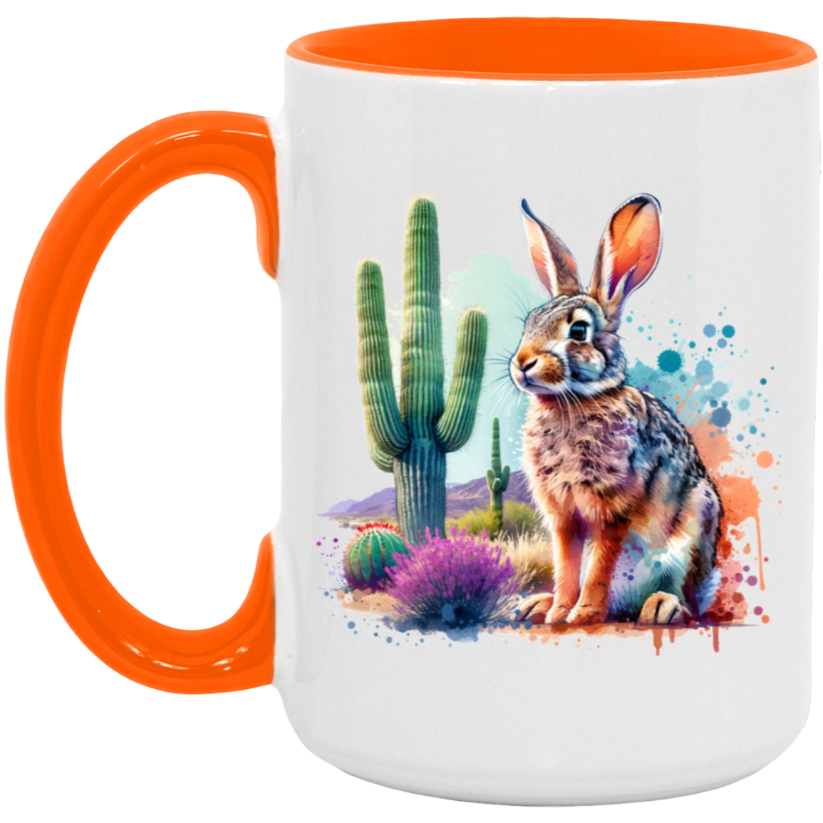 Jackrabbit with Saguaro - Mugs