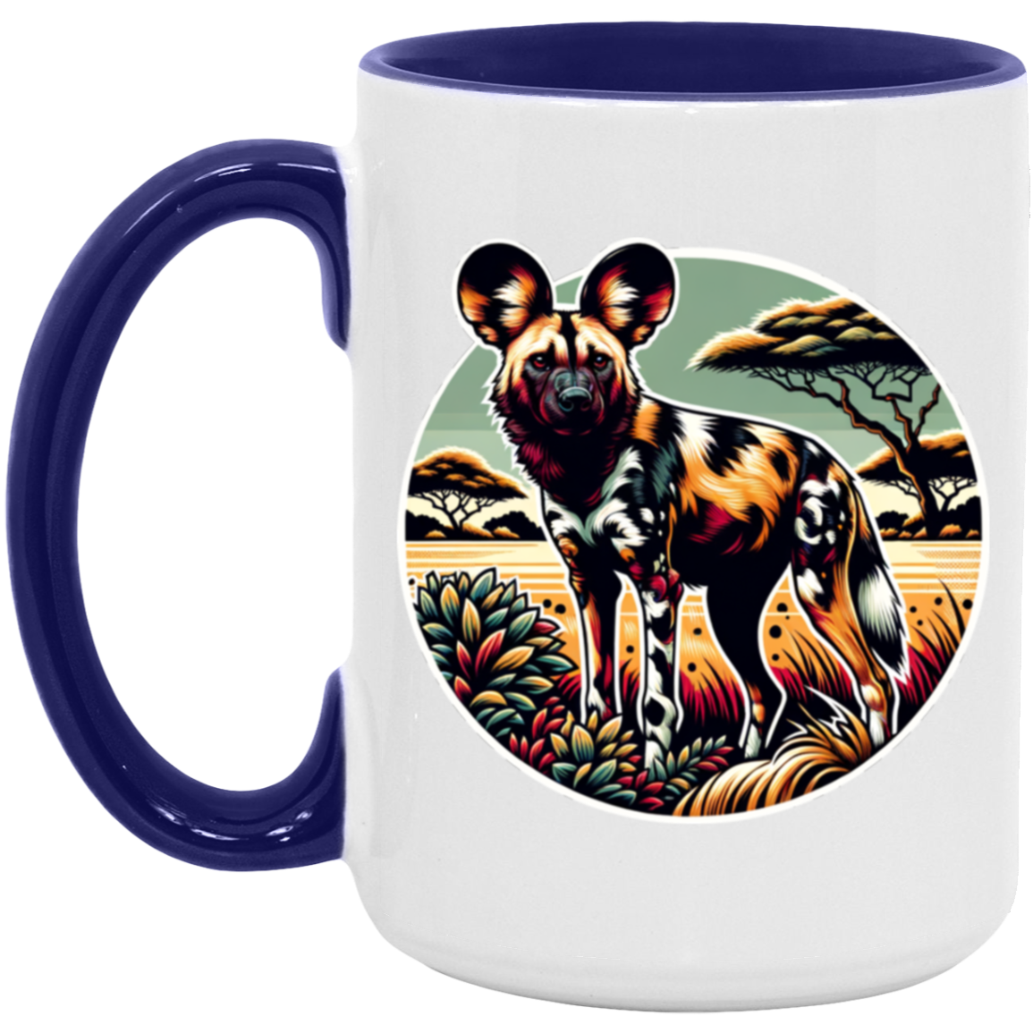 African Wild Dog Graphic - Mugs