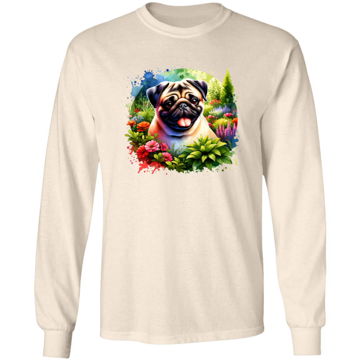 Pug in Garden T-shirts, Hoodies and Sweatshirts