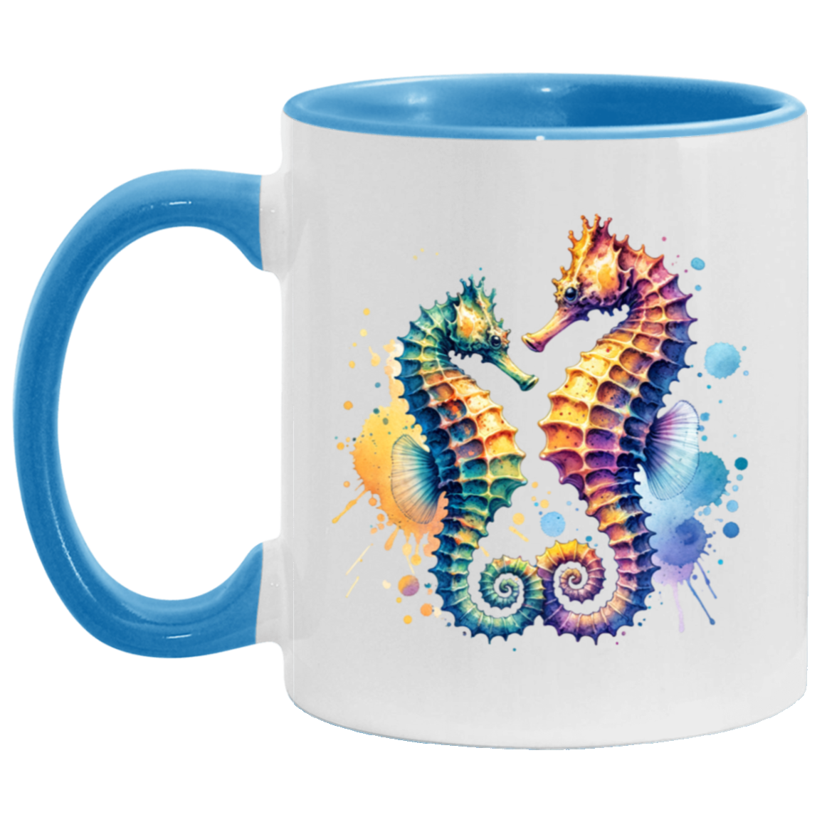 Watercolor Seahorses Mugs