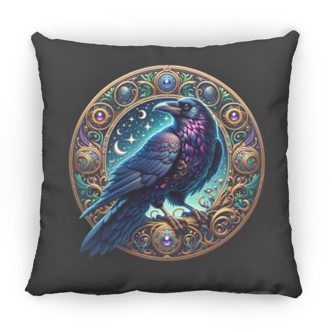 Raven Medallion - Throw Pillows