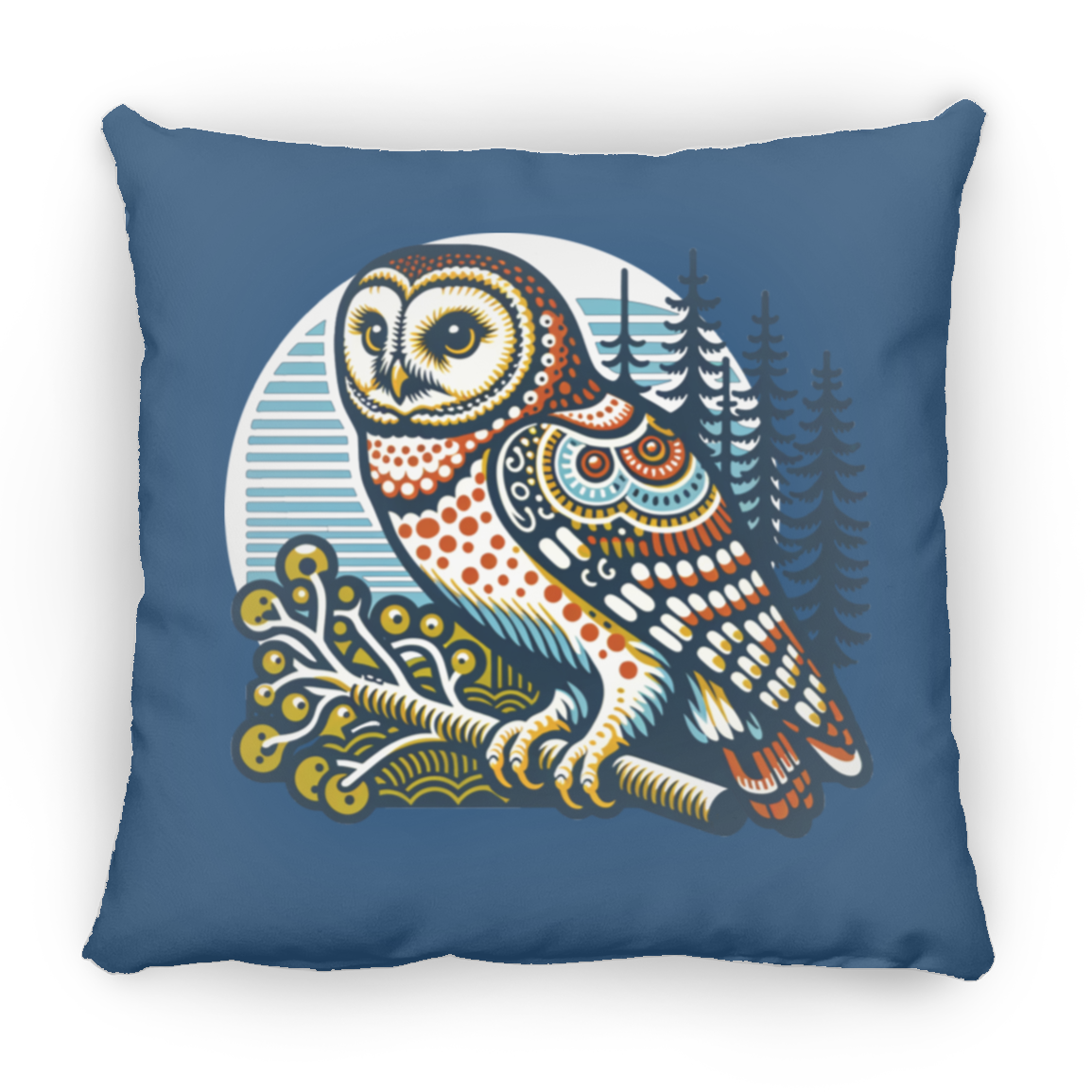 Folk Art Owl - Throw Pillows