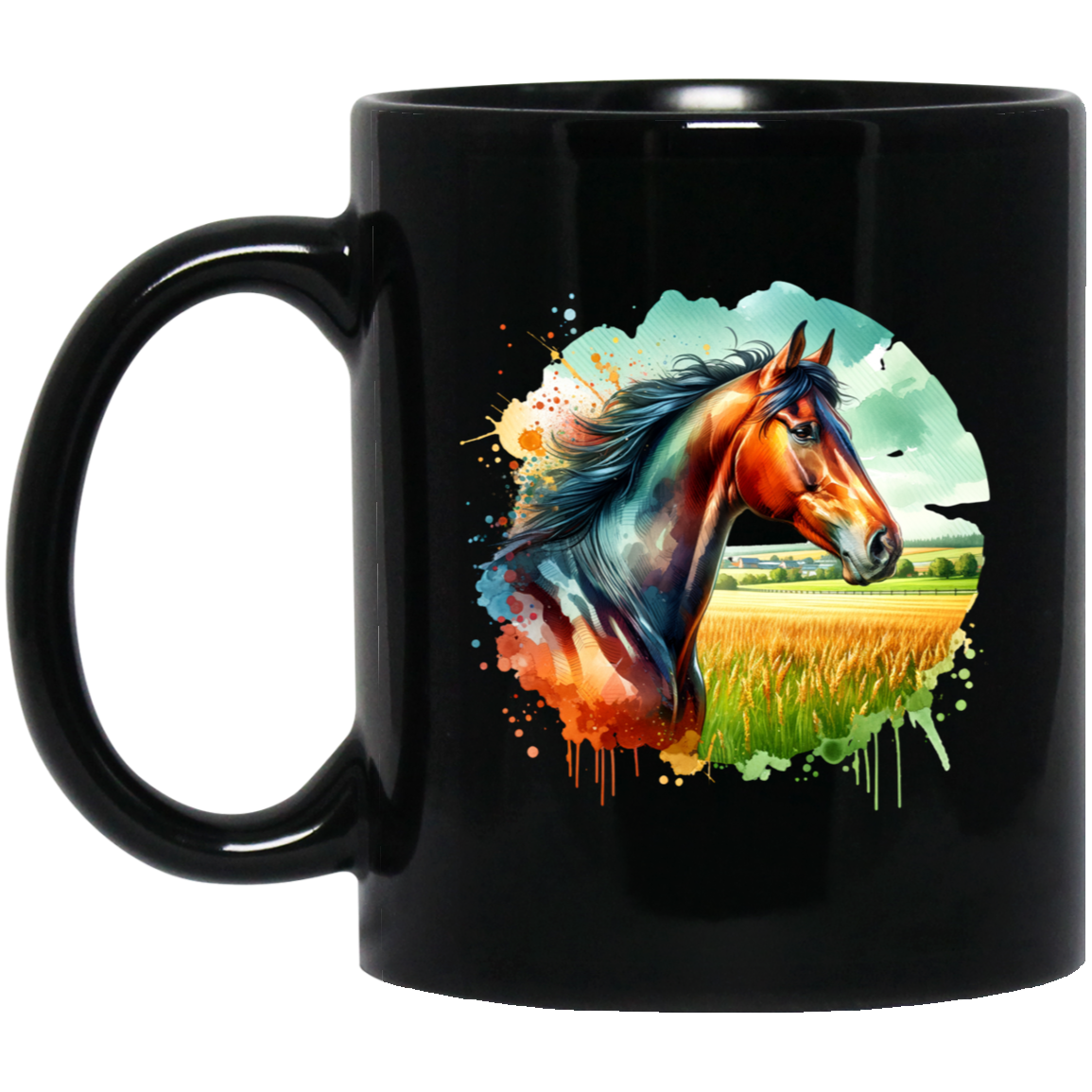 Bay Horse Portrait - Mugs