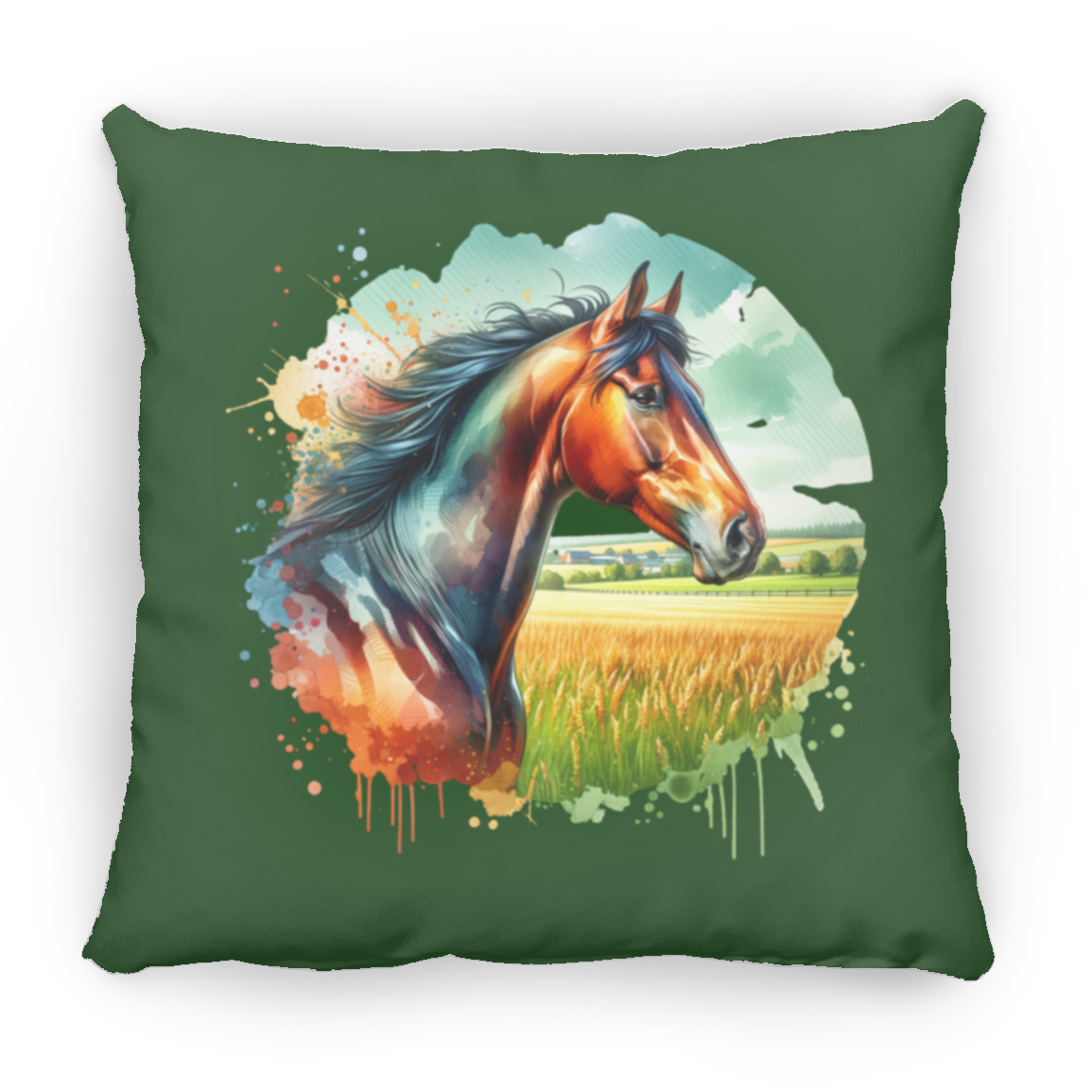 Bay Horse Portrait - Pillows