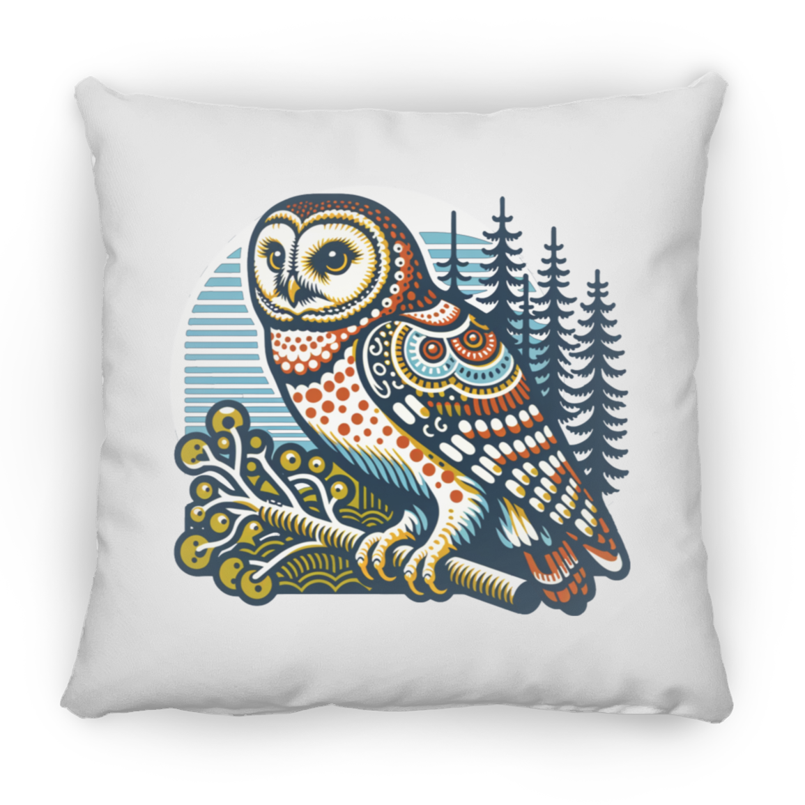 Folk Art Owl - Throw Pillows