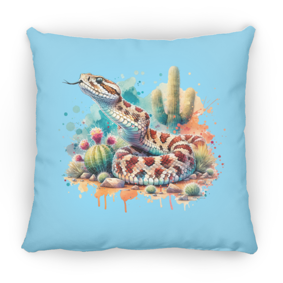 Rattlesnake Scenting the Air - Throw Pillows