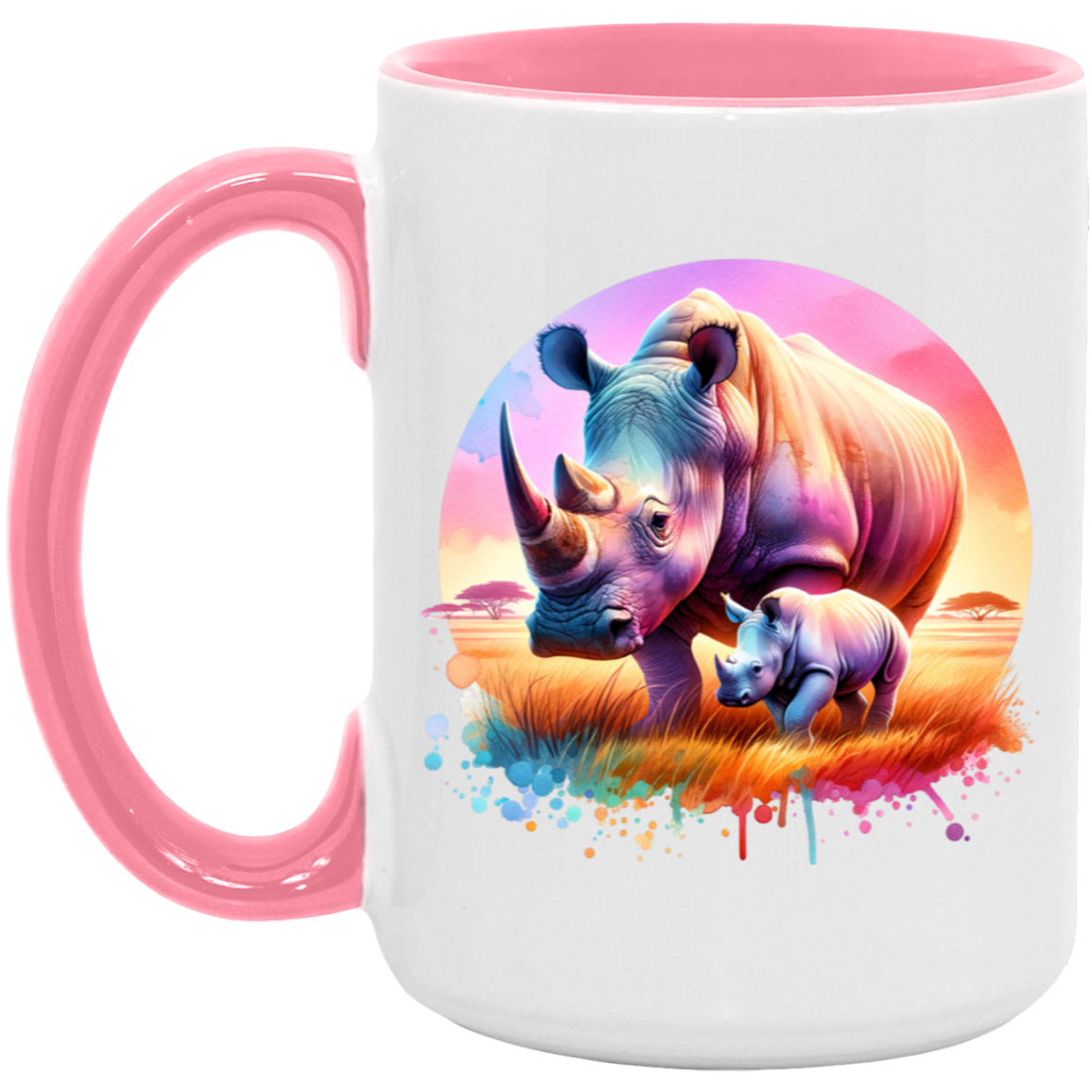 Rhino Mom and Baby Mugs
