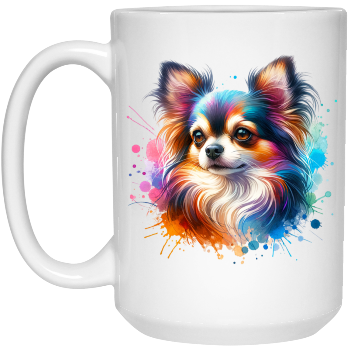 Longhair Tricolor Chihuahua - Mugs