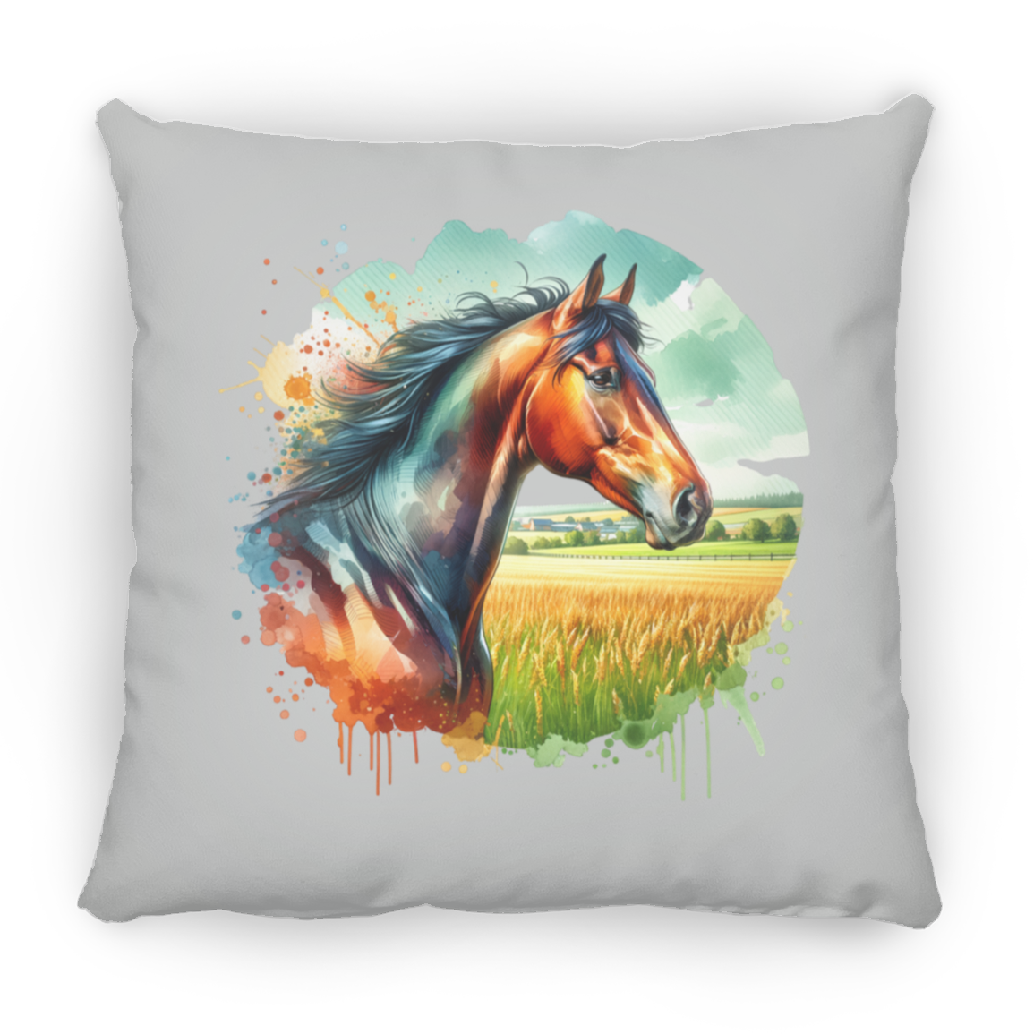 Bay Horse Portrait - Pillows