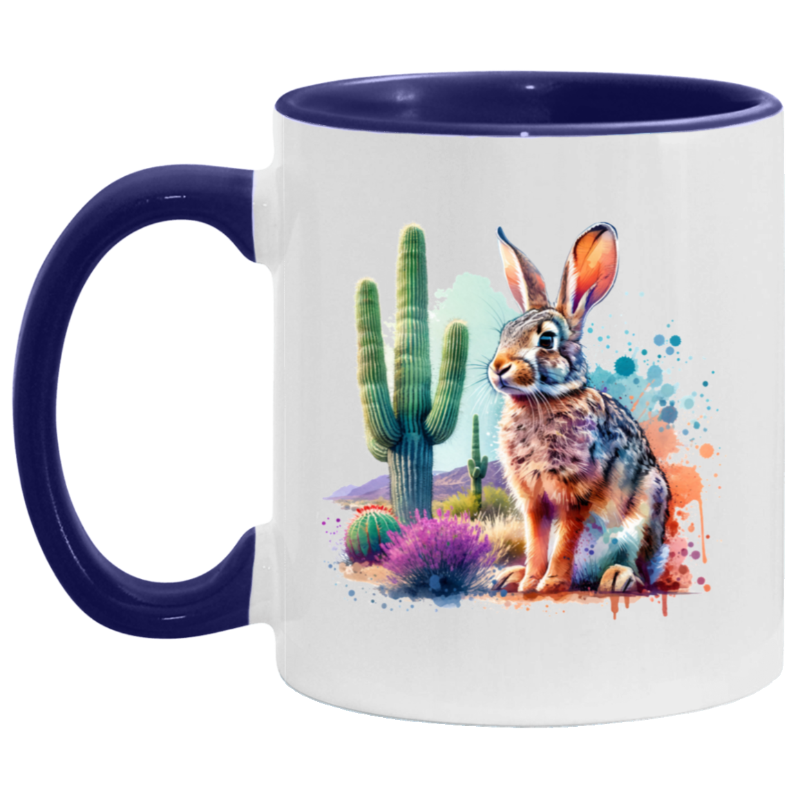 Jackrabbit with Saguaro - Mugs