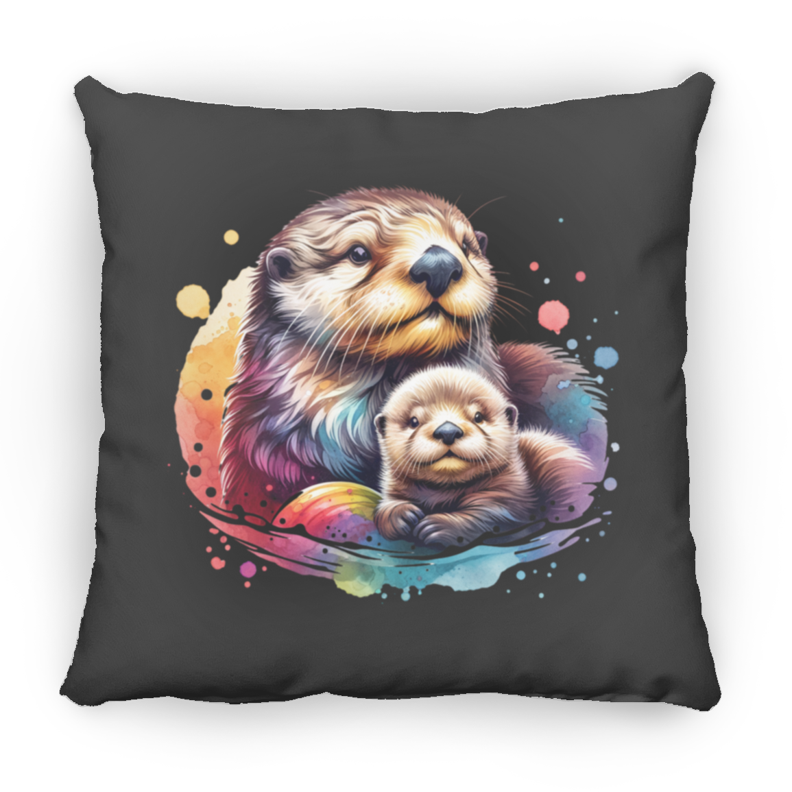 Sea Otter with Baby - Throw Pillows