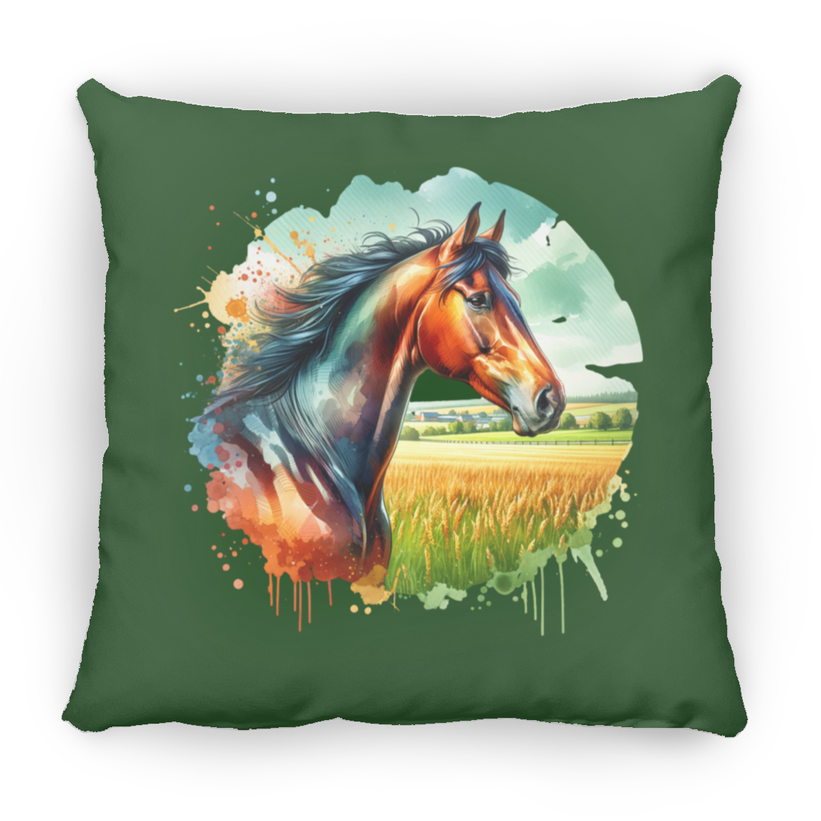 Bay Horse Portrait - Pillows