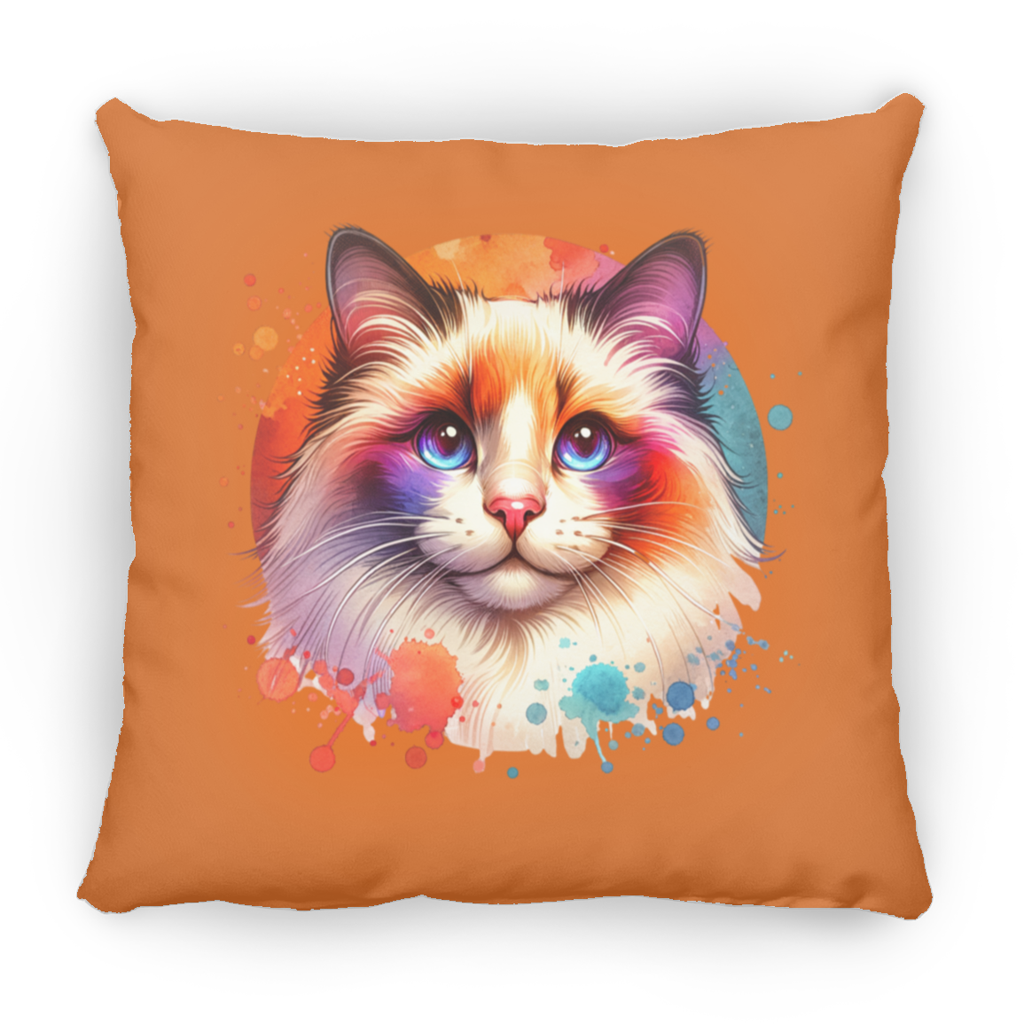 Longhair Tortie Point Cat - Throw Pillows