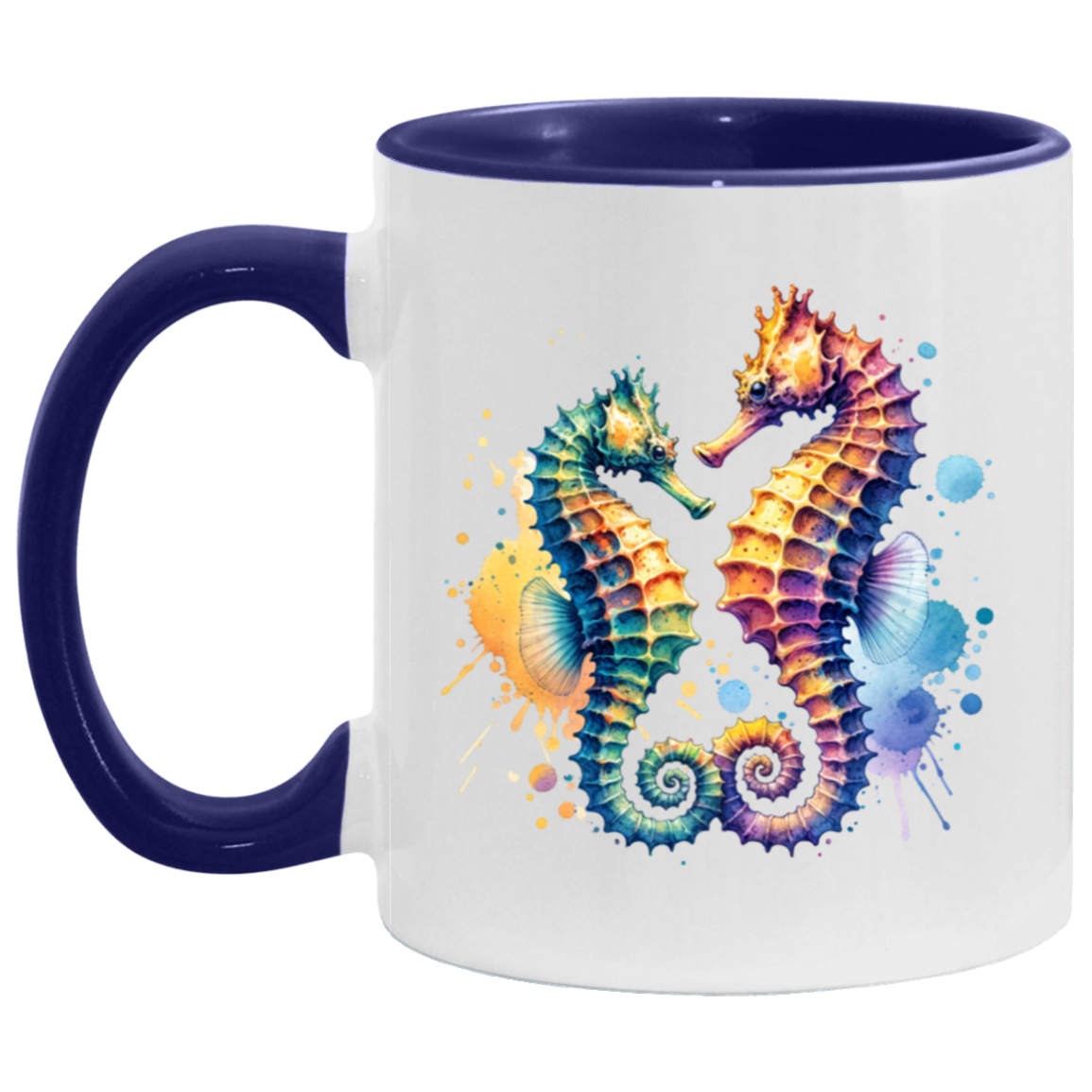 Watercolor Seahorses Mugs