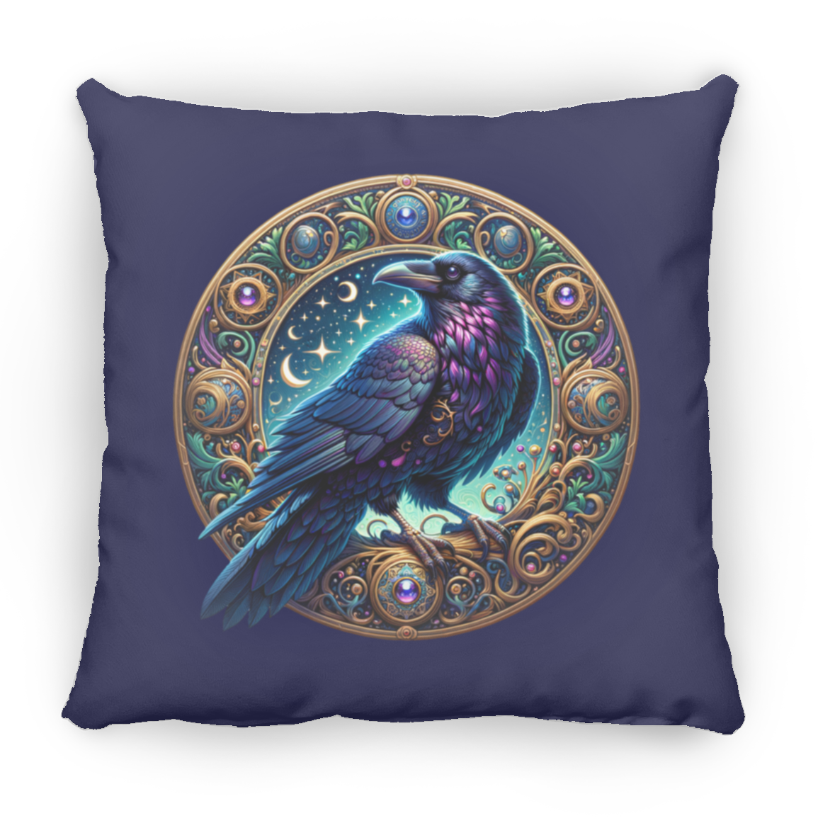 Raven Medallion - Throw Pillows