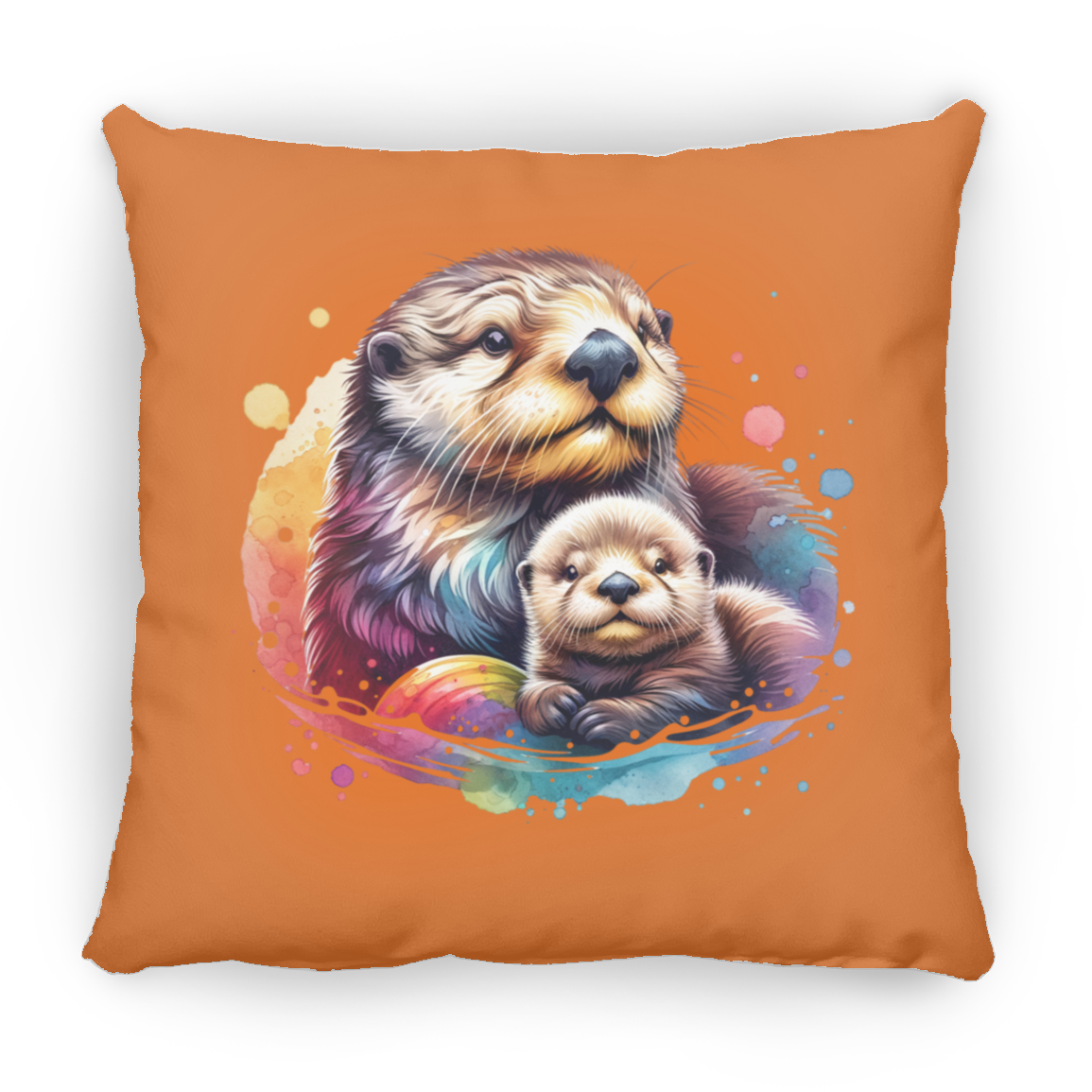 Sea Otter with Baby - Throw Pillows