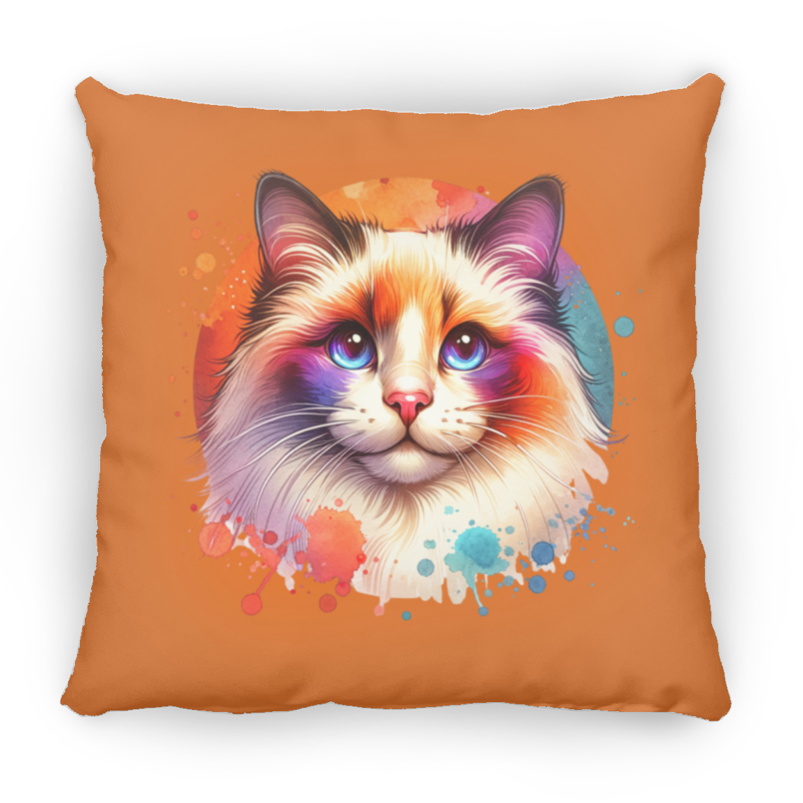 Longhair Tortie Point Cat - Throw Pillows