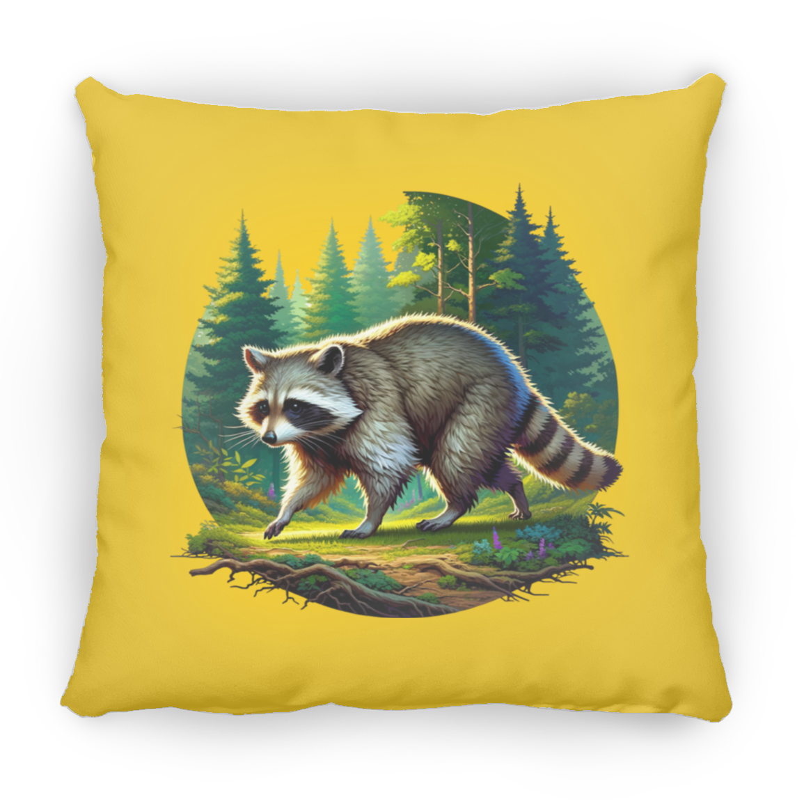 Walking Raccoon - Throw Pillows
