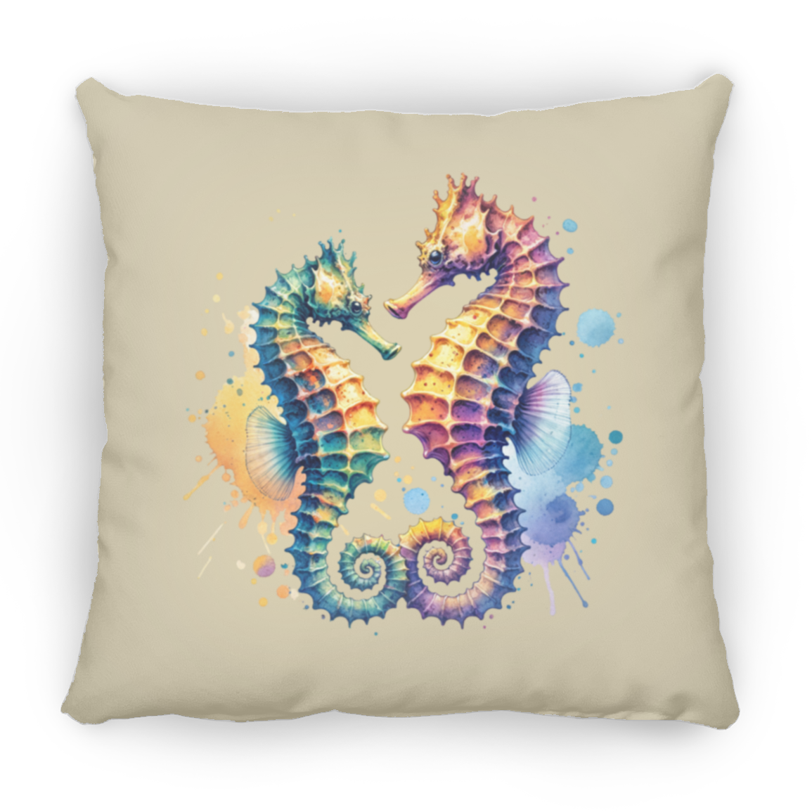 Watercolor Seahorses - Throw Pillows