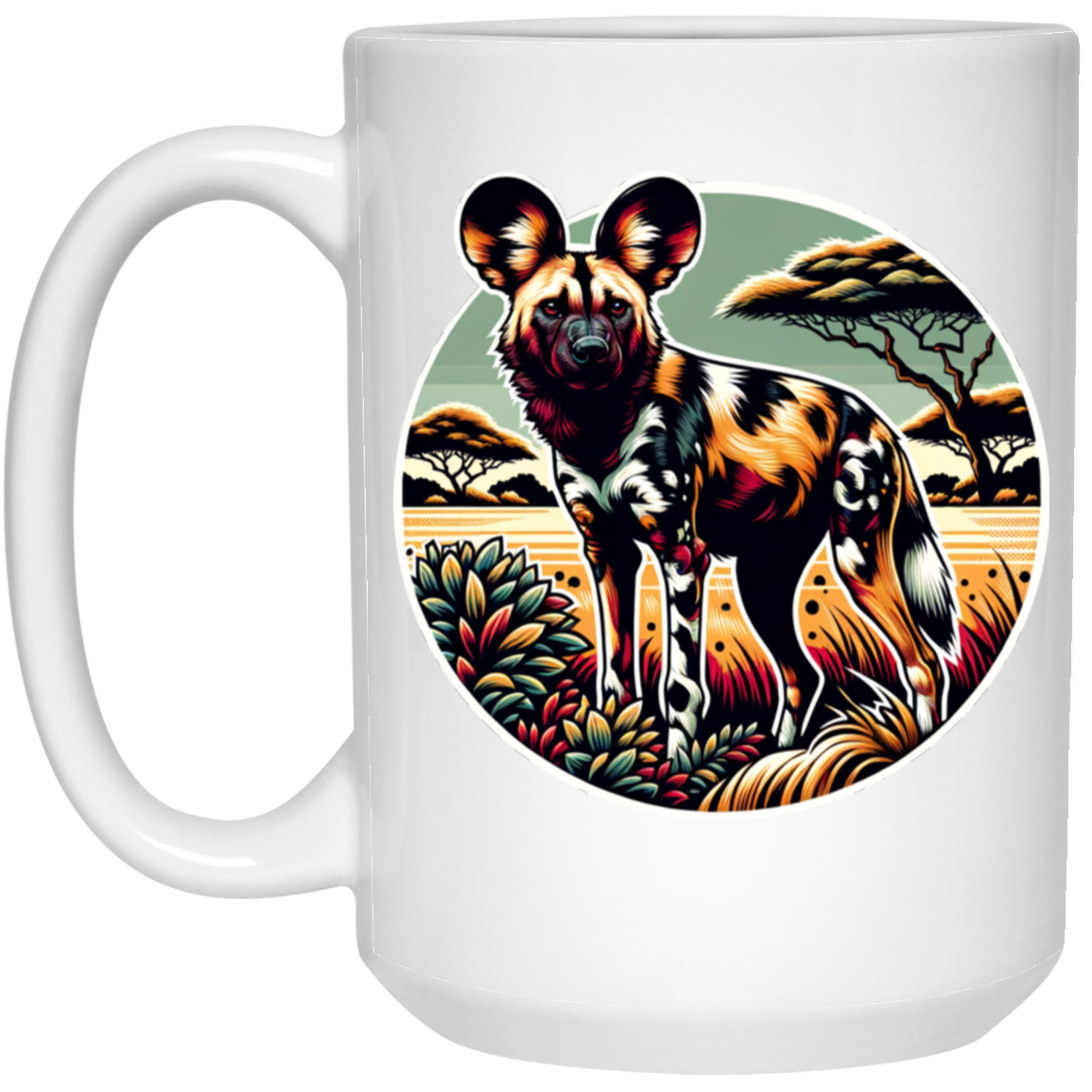 African Wild Dog Graphic - Mugs