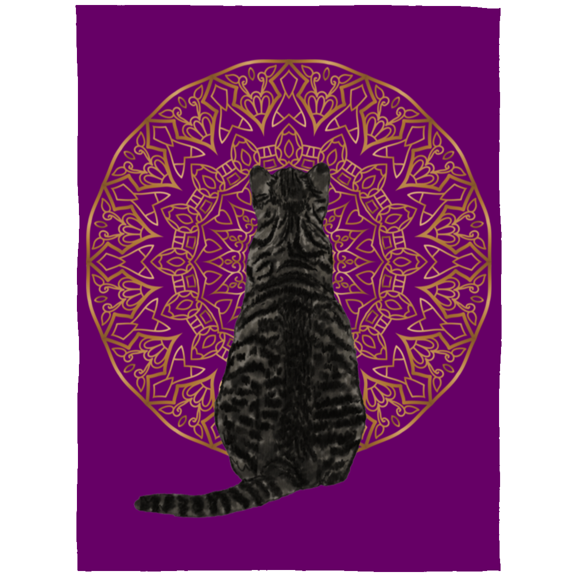 Zen Cat - American Shorthair Dark Grey Fleece Blankets