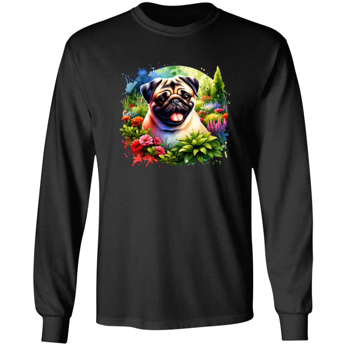 Pug in Garden T-shirts, Hoodies and Sweatshirts