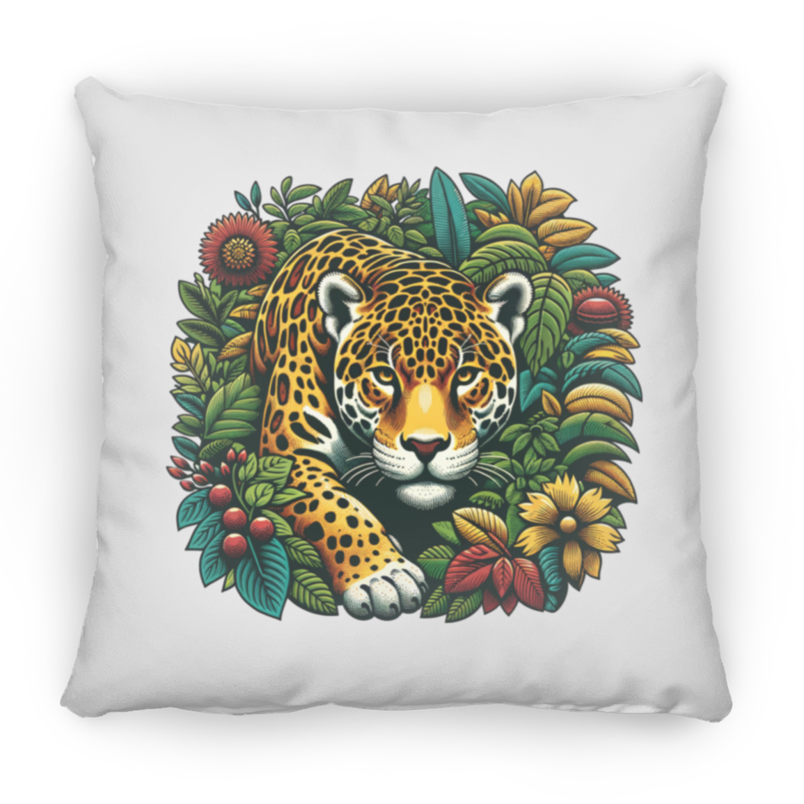 Jaguar in Bushes - Throw Pillows