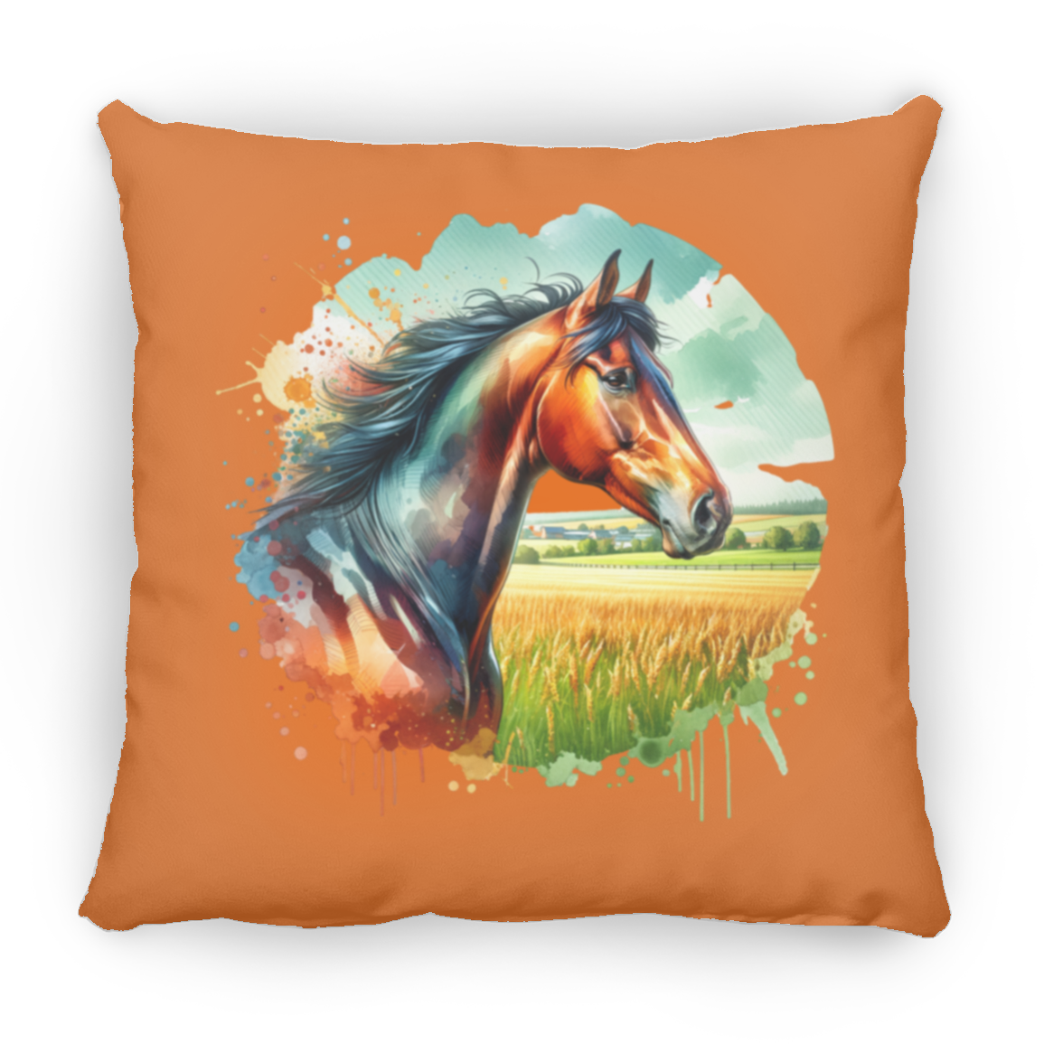 Bay Horse Portrait - Pillows