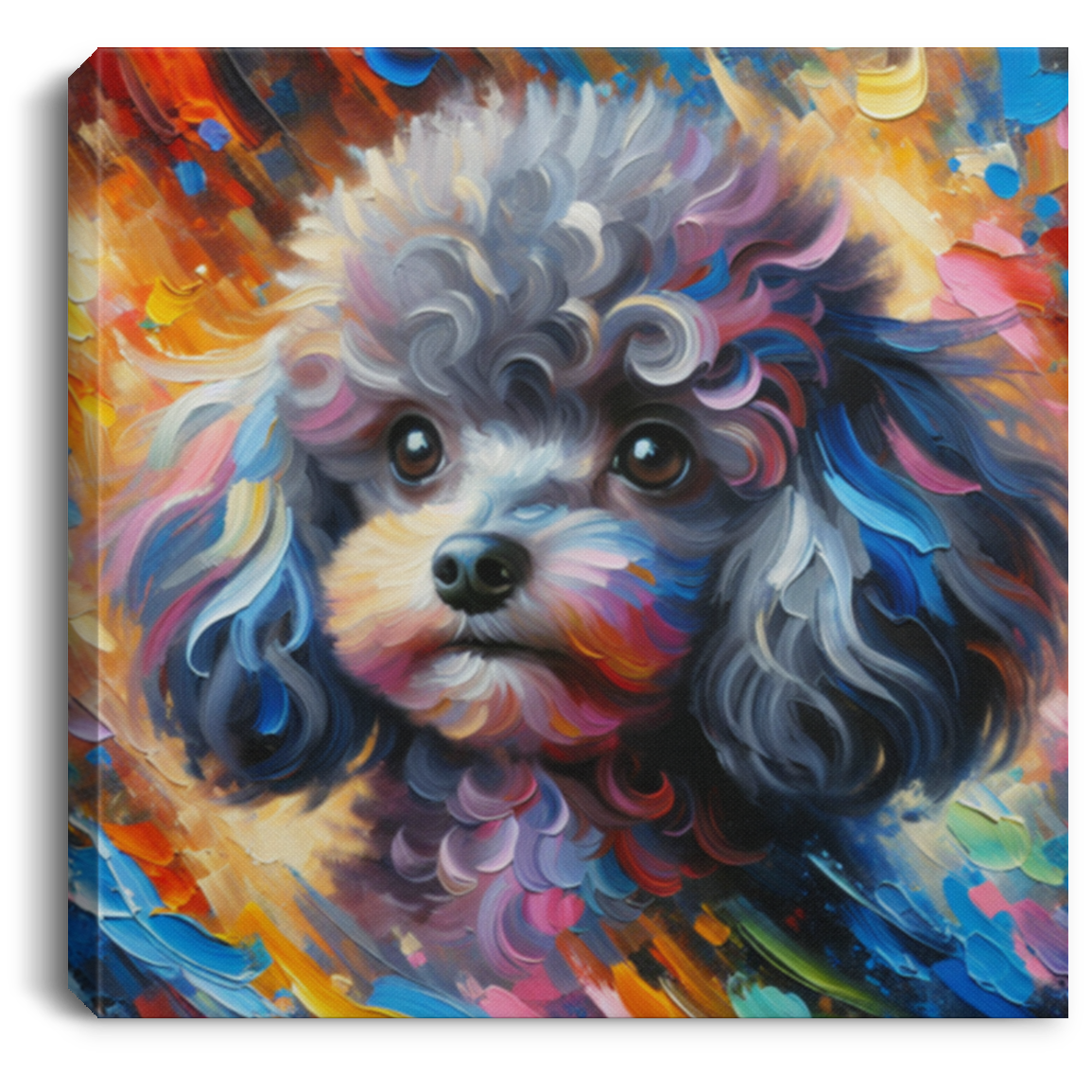 Silver Poodle Pup - Canvas Art Prints