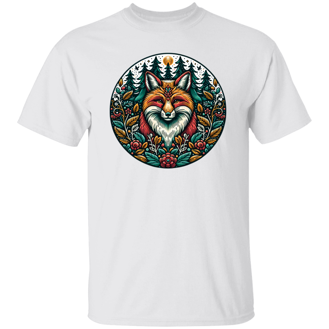Fox Circle Folk Art - T-shirts, Hoodies and Sweatshirts