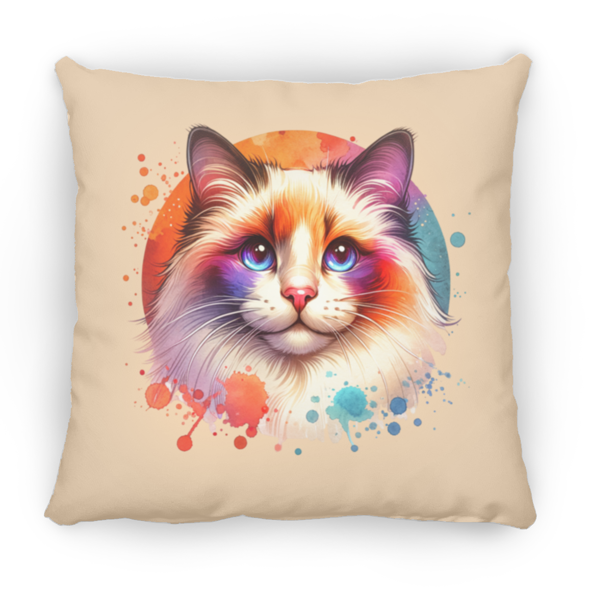 Longhair Tortie Point Cat - Throw Pillows