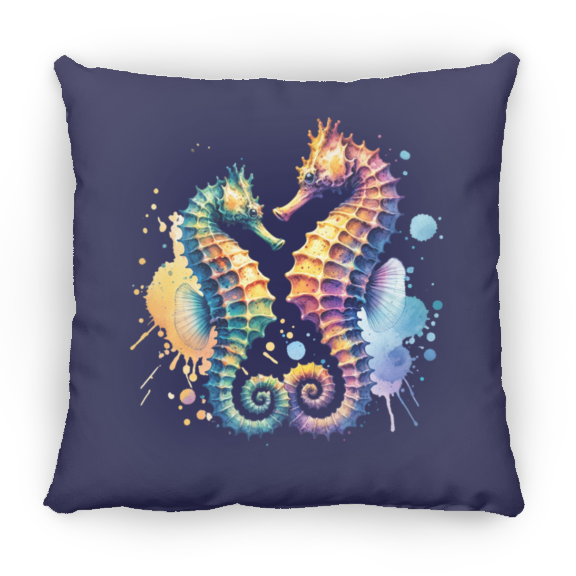 Watercolor Seahorses - Throw Pillows