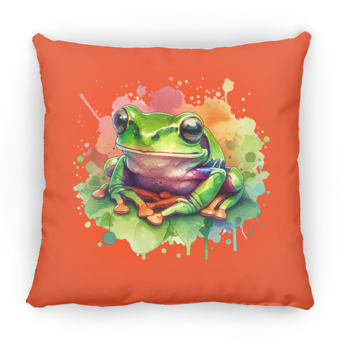 Watercolor Treefrog - Throw Pillows