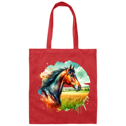 Bay Horse Portrait - Canvas Tote Bag