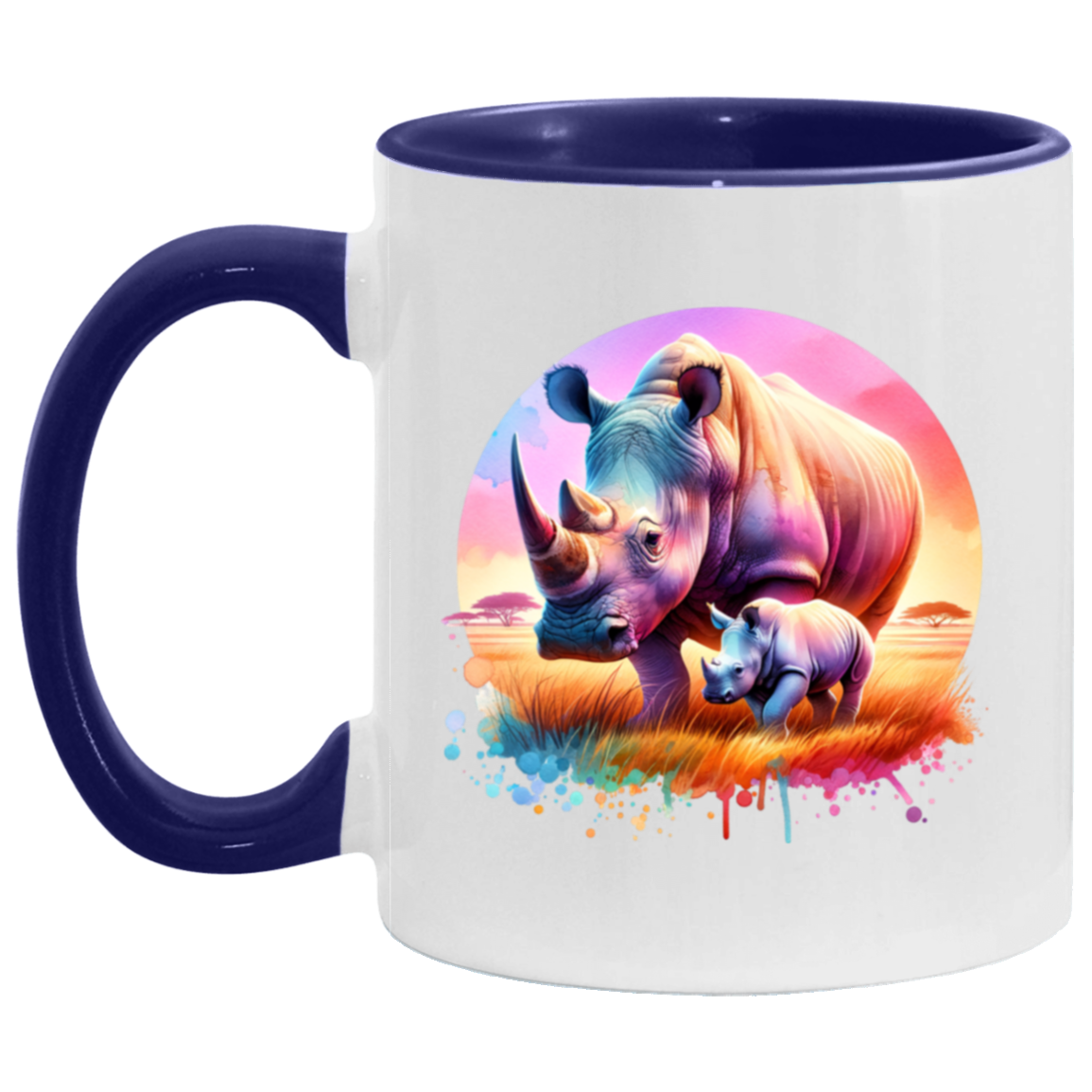 Rhino Mom and Baby Mugs