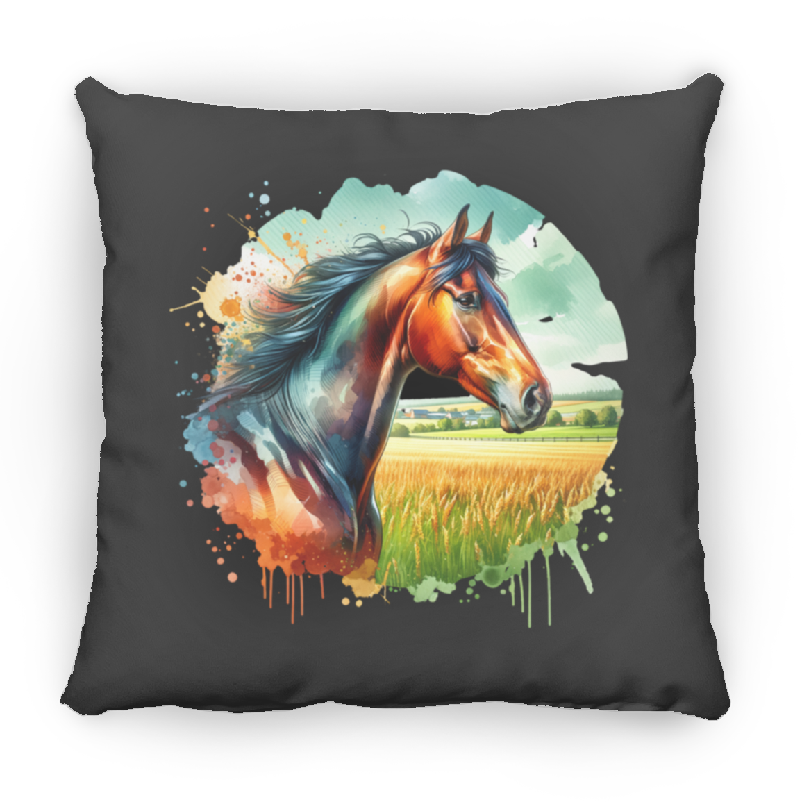 Bay Horse Portrait - Pillows