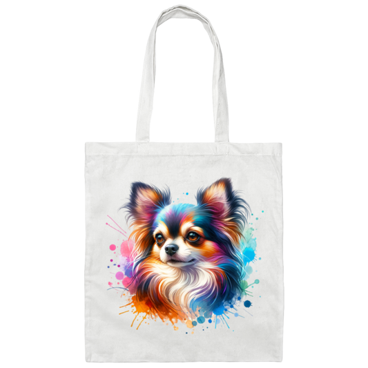 Longhair Tricolor Chihuahua - Canvas Tote Bag