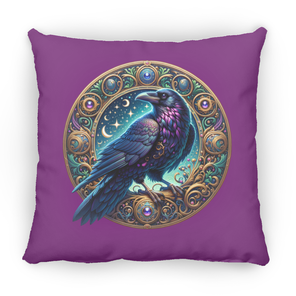 Raven Medallion - Throw Pillows